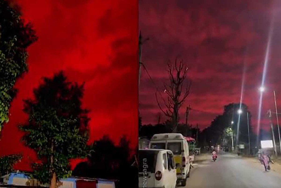 Απόκοσμο σκηνικό στην Ινδία με τον ουρανό να θυμίζει Stranger Things