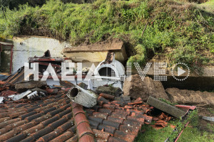 Αρχ. Ολυμπία: Ανεξέλεγκτη η κατολίσθηση – Κάθε ώρα που περνά απειλεί να χαθεί το σπίτι οικογένειας