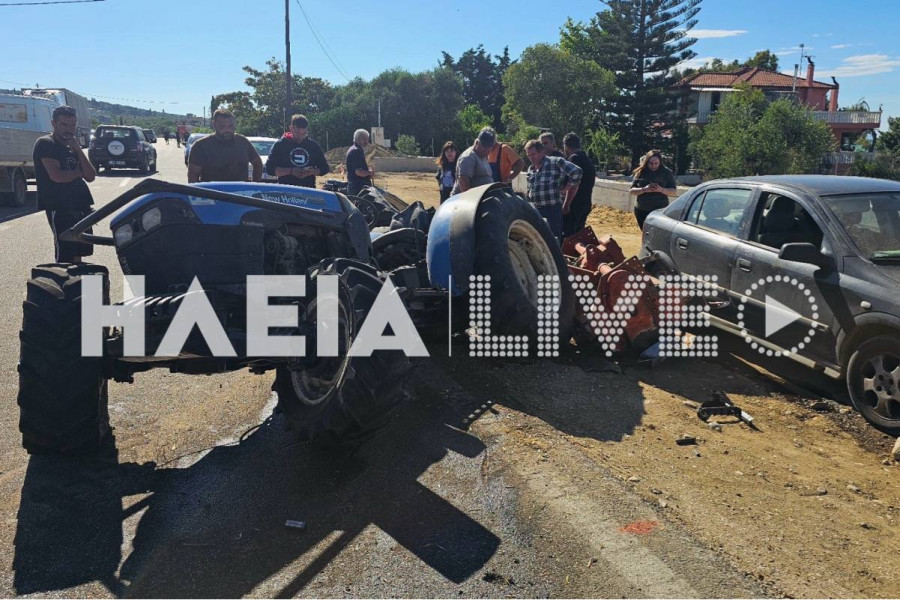 Κυλλήνη: Τρεις τραυματίες σε σύγκρουση Porsche με τρακτέρ (photos &amp; video)