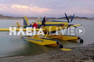Λίμνη Πηνειού: Αεροσκάφος Air Tractor ακινητοποιήθηκε στη λίμνη Πηνειού (photos &amp; video)