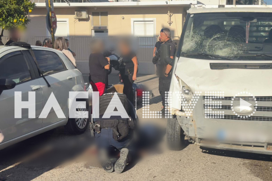 Σοβαρό τροχαίο στον Πύργο – Σύγκρουση φορτηγού με μηχανάκι