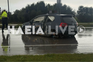 Πύργος: Σοβαρό τροχαίο λόγω ολισθηρότητας έξω από τη Φιλοθέη