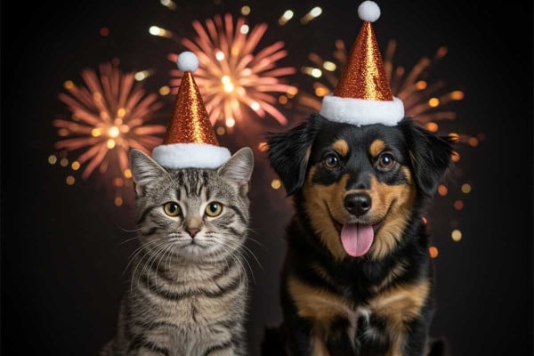 Πρωτοχρονιά και πυροτεχνήματα: Οδηγός επιβίωσης για γάτες και σκύλους