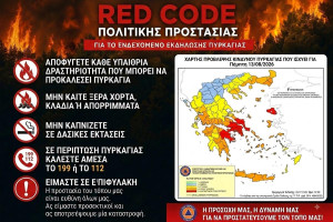 Σε πλήρη επιφυλακή ο Δήμος Ήλιδας την Πέμπτη 13 Αυγούστου 2026, λόγω πολύ υψηλού κινδύνου πυρκαγιάς (Κατηγορία 4)