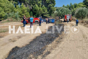 Αμπελώνας Πύργου: Πρόλαβαν τη φωτιά πριν μπει σε δάσος