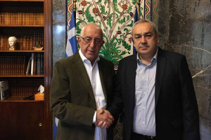Συνάντηση του Δημάρχου Πηνειού Α. Καστρινού με τον πρόεδρο της Βουλής Ν. Κακλαμάνη
