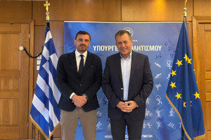 Συνάντηση εργασίας Νικολακόπουλου - Βρούτση: Οι σύγχρονες αθλητικές εγκαταστάσεις, «πηγή» ζωής για τα παιδιά μας και όσους αγαπούν τον αθλητισμό