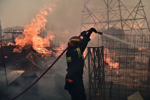 Μεγάλη φωτιά στις Αφίδνες - Ήχησε το 112 για Κρυονέρι και Δροσοπηγή, «κινηθείτε προς Εθνική Οδό»