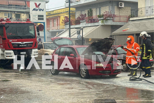 Πύργος: Αυτοκίνητο «φούντωσε» εν κινήσει