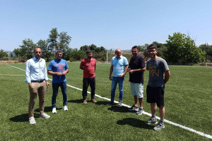 Στο γήπεδο του Λάλα ο Δήμαρχος Αρχ. Ολυμπίας για την εποπτεία των εργασιών