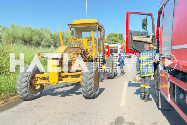 Πύργος: Φωτιά σε μηχάνημα έργου στις Κολιρέικες Παράγκες