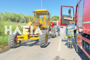 Πύργος: Φωτιά σε μηχάνημα έργου στις Κολιρέικες Παράγκες