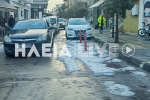 Αμαλιάδα: Στα "λευκά" η πόλη από τη σφοδρή χαλαζόπτωση
