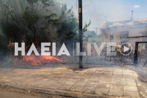 Λεχαινά: Πυρκαγιά σε ακατοίκητο ακαθάριστο οικόπεδο δίπλα στον σταθμό του ΔΕΔΔΗΕ