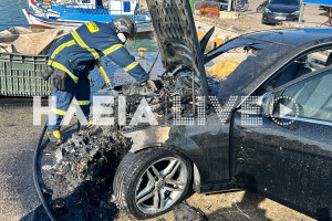 Κυλλήνη: Φωτιά προκάλεσε σοβαρές ζημιές σε αυτοκίνητο στο λιμάνι
