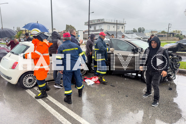 Πύργος: Καραμπόλα τριών οχημάτων στην Πατρών–Πύργου - Επτά τραυματίες, ανάμεσά τους και δύο παιδά (photos & video)