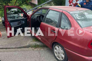 Αρχ. Ολυμπία: Ηλικιωμένος έχασε τον έλεγχο του αυτοκινήτου και κατέληξε σε μάντρα