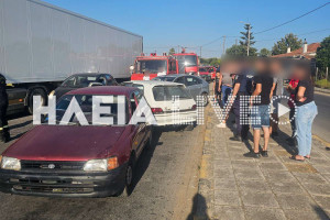 Αμαλιάδα: Τετραπλή καραμπόλα στον κόμβο Κουρούτας - Το Clio παρέσυρε τρία αυτοκίνητα στο φανάρι