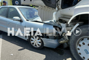 Πύργος: Σοβαρό τροχαίο στη γέφυρα του Αλφειού – Μετωπική σύγκρουση ΙΧ με φορτηγό
