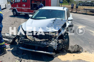 Πατρών - Πύργου: Σφοδρή σύγκρουση οχημάτων στον κόμβο Παπακασελά