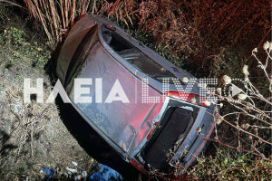 Κατσικάρι Πύργου: Ένας τραυματίας σε εκτροπή αυτοκινήτου σε κανάλι