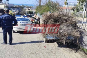 Πάτρα: Τρακτέρ έμεινε χωρίς φρένα και βρέθηκε στην …είσοδο σχολείου, η καρότσα έπεσε πάνω σε περιπολικό