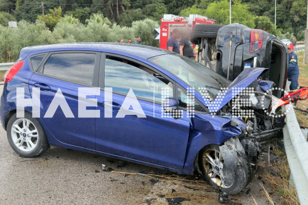 Ηλεία: Σοβαρό τροχαίο με έξι τραυματίες στην Εθνική Οδό Πύργου – Κυπαρισσίας