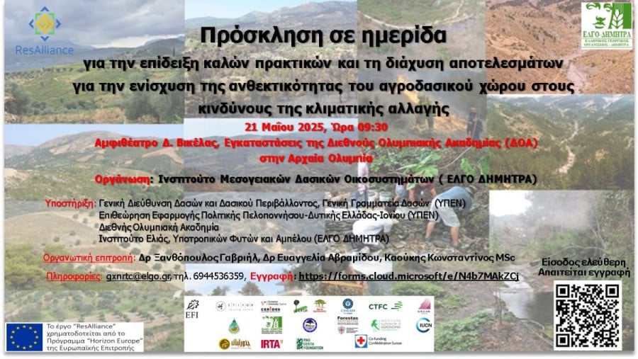 Αρχαία Ολυμπία: Ημερίδα για την Κλιματική Αλλαγή και την Ανθεκτικότητα του Αγροδασικού Χώρου