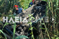 Τροχαίο στην οδό Κατακόλου – Αυτοκίνητο ανετράπη σε χωράφι στα Γρανιτσαίικα (photos)