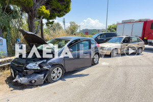 Σοβαρό τροχαίο στην Πύργου - Κυπαρισσίας με δύο τραυματίες σε πλαγιομετωπική σύγκρουση (photos &amp; video)