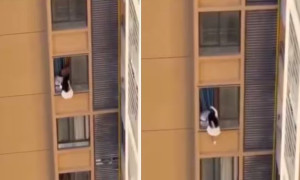 Viral Video: Η ερωμένη κρέμεται από το μπαλκόνι του 10ου ορόφου για να μη τη βρει η σύζυγος του εραστή