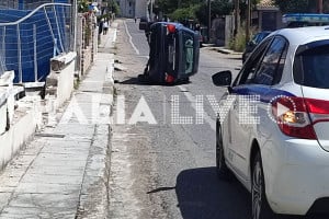 Πύργος: Το ‘φερε τούμπα στην οδό Πολυτεχνείου