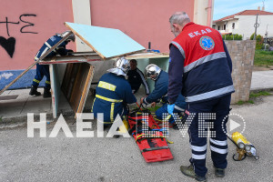 Βάρδα: Άσκηση της Π.Υ. Λεχαινών στο απευκταίο σενάριο σεισμού στο γυμνάσιο της πόλης