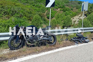 Αμυγδαλιές Ανδρίτσαινας: Σε σταθερή κατάσταση ο τραυματίας του τροχαίου - Η μηχανή του προσέκρουσε στις μπάρες