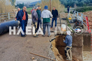 Αρχ. Ολυμπία: Εντατικά οι εργασίες αποκατάστασης του αγωγού ύδρευσης Ερυμάνθου