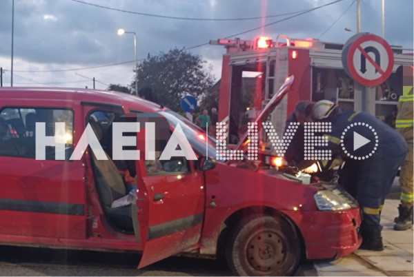 Πατρών - Πύργου: Τρεις τραυματίες σε πλαγιομετωπική σύγκρουση στη διασταύρωση Παλαιοχωρίου