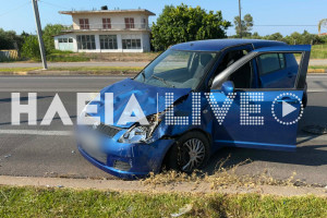Τροχαίο ατύχημα έξω από τις σχολές του ΟΑΕΔ στον Πύργο
