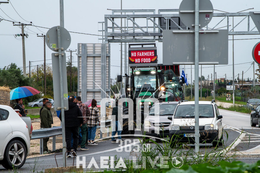 Πύργος: Κλείνουν σήμερα για 48 ώρες Πατρών–Πύργου και Ολυμπία Οδό οι αγροκτηνοτρόφοι