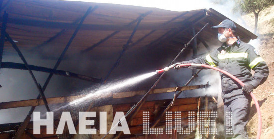 Αρχ. Ολυμπία: Φωτιά κατέστρεψε στάβλο στα Βιλιζέϊκα Χάνια