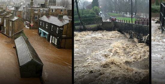 "Κόκκινος συναγερμός" στη βόρεια Αγγλία: Συγκλονιστικές φωτογραφίες από τις πλημμύρες