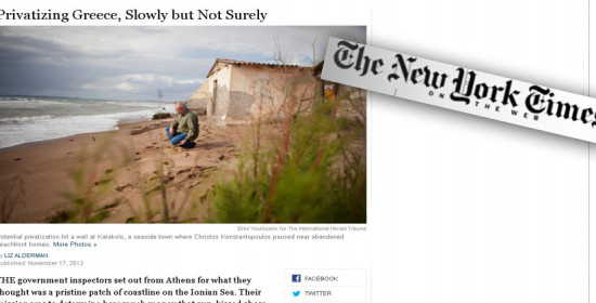 ΝΥ Times: Kάνουν "θέμα" την αυθαίρετη πόλη στην Ηλεία