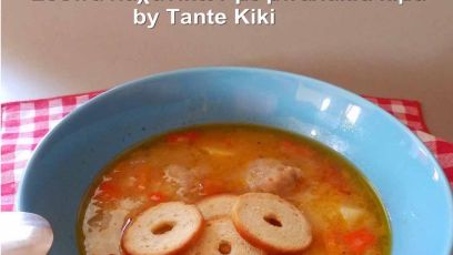 Χειμωνιάτικη σούπα λαχανικών με μπαλάκια από κιμά